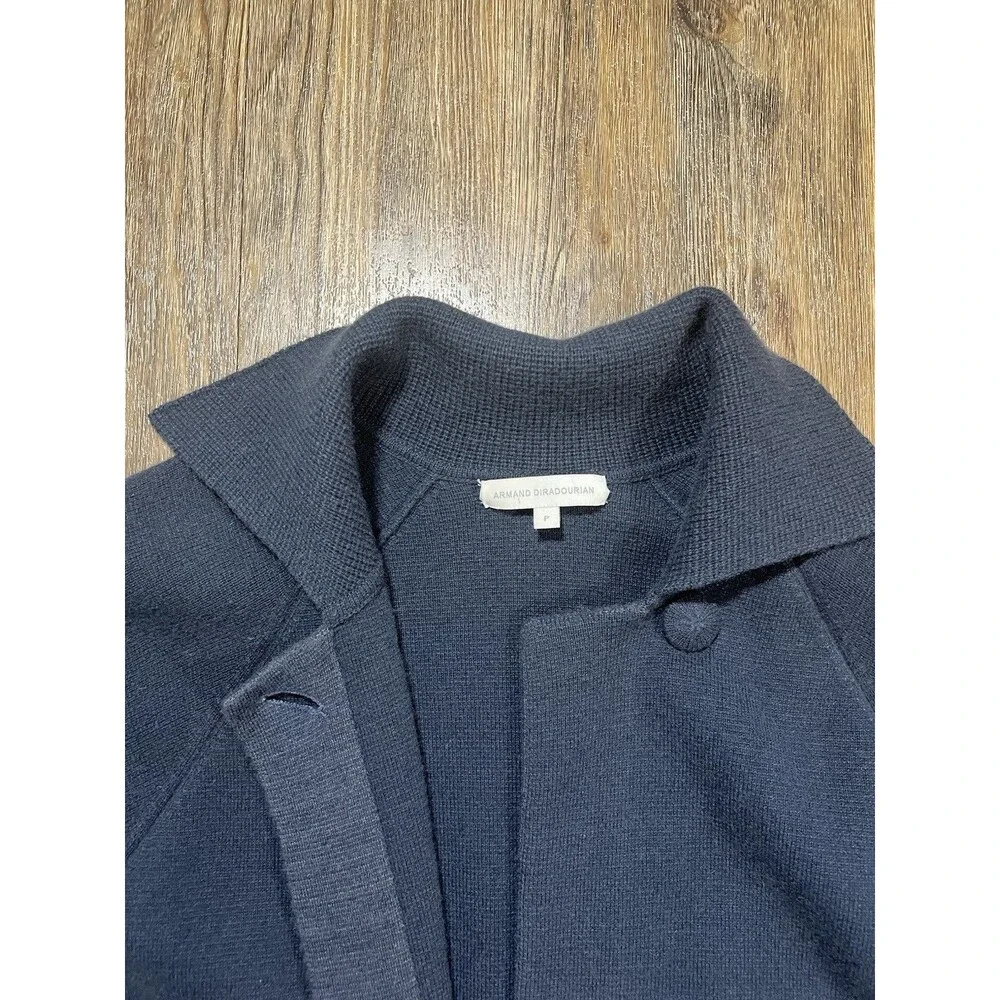 Armand Diradourian Gray Blue Cashmere Cardigan Sweater Petite - Picture 2 of 10